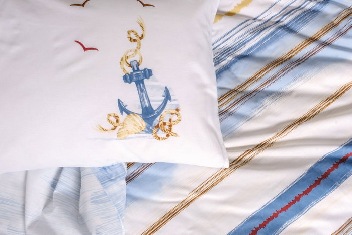 L'essentiel linge de maison Moreno - Blue Juego de funda de edredón doble Ranforce